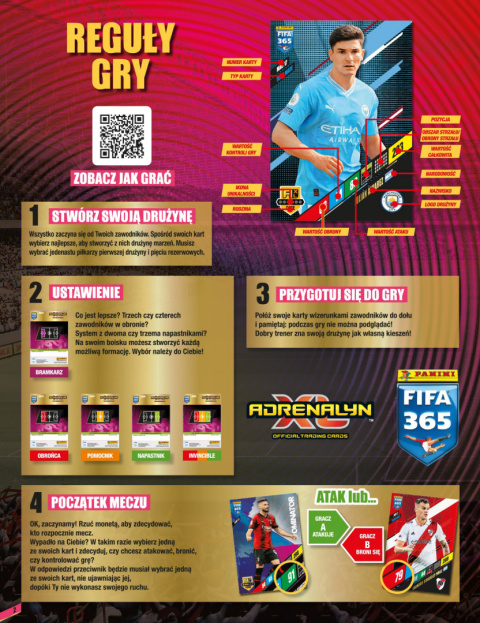 Reguły gry kolekcji FIFA 365 2024 Panini Adrenalyn XL