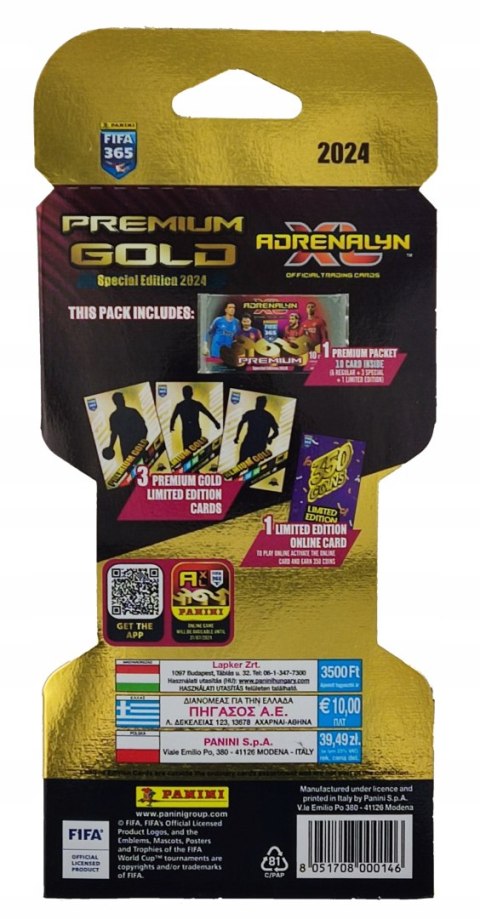 Blister Premium Gold FIFA 365 2024 Panini